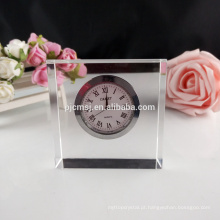 Pequeno relógio de mesa de cristal claro para presente de negócios e decoração